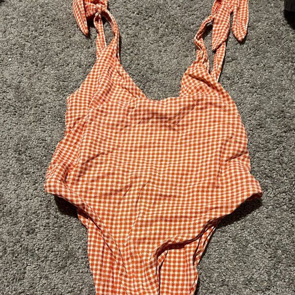 Eberjey Betty Noelle Tie Shoulders Swimsuit sz S Gingham  $169 - Picture 5 of 8